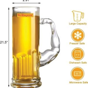 Titan Grip Heavy Beer Mug – 500 ml Premium Glass Stein