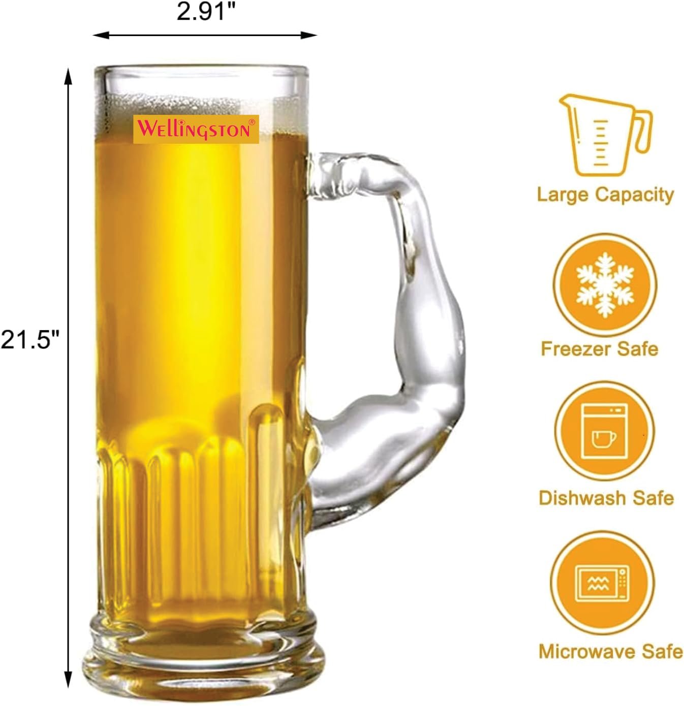Titan Grip Heavy Beer Mug – 500 ml Premium Glass Stein