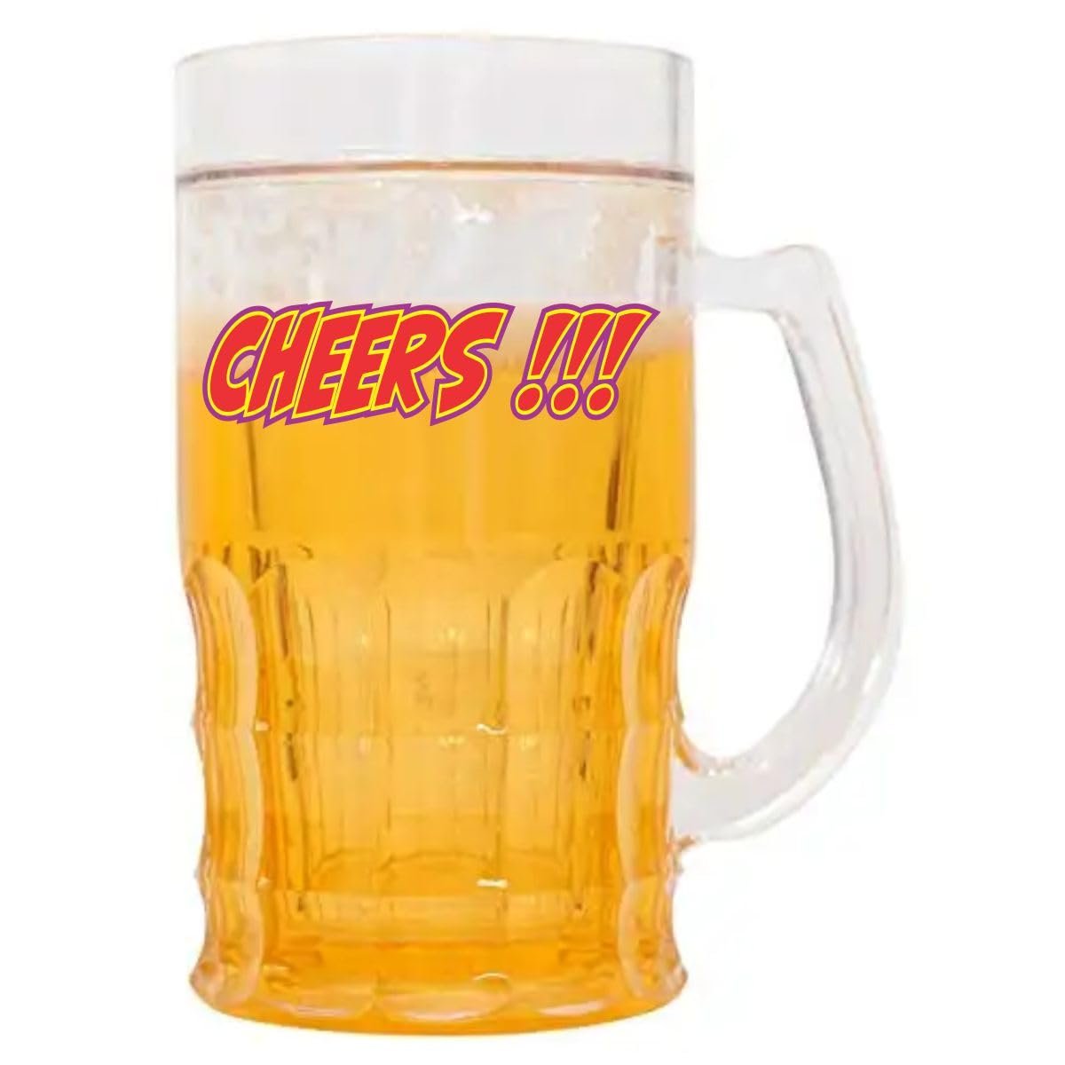 Chiller 350 ML Printed Beer Mug | Double Wall Freezing Gel Inside – Cheers!