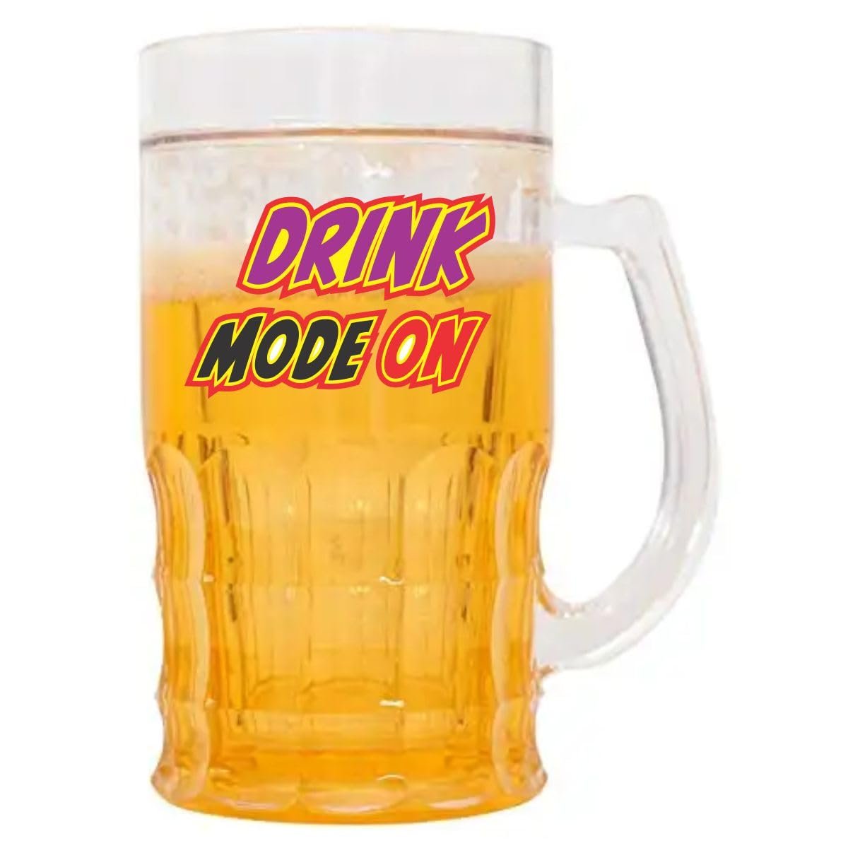 Chiller 350 ml Drink Mode On Beer Mug | Double Wall Freezing Gel Inside | Transparent Glass Mug  – Drink Mode On