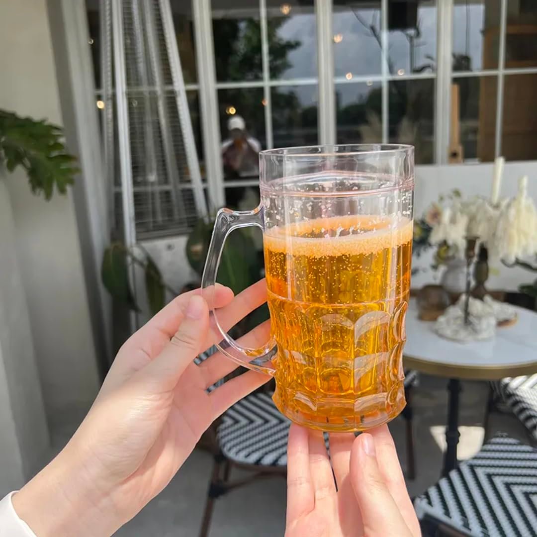 Chiller Beer Mug | 350 ml Double Wall Freezing Gel Glass | Transparent Freezer Mug | Keeps Drinks Ice Cold Longer | Reusable Chilled Mug for Beer, Juice, Soda & Home Bar Party - Image 3