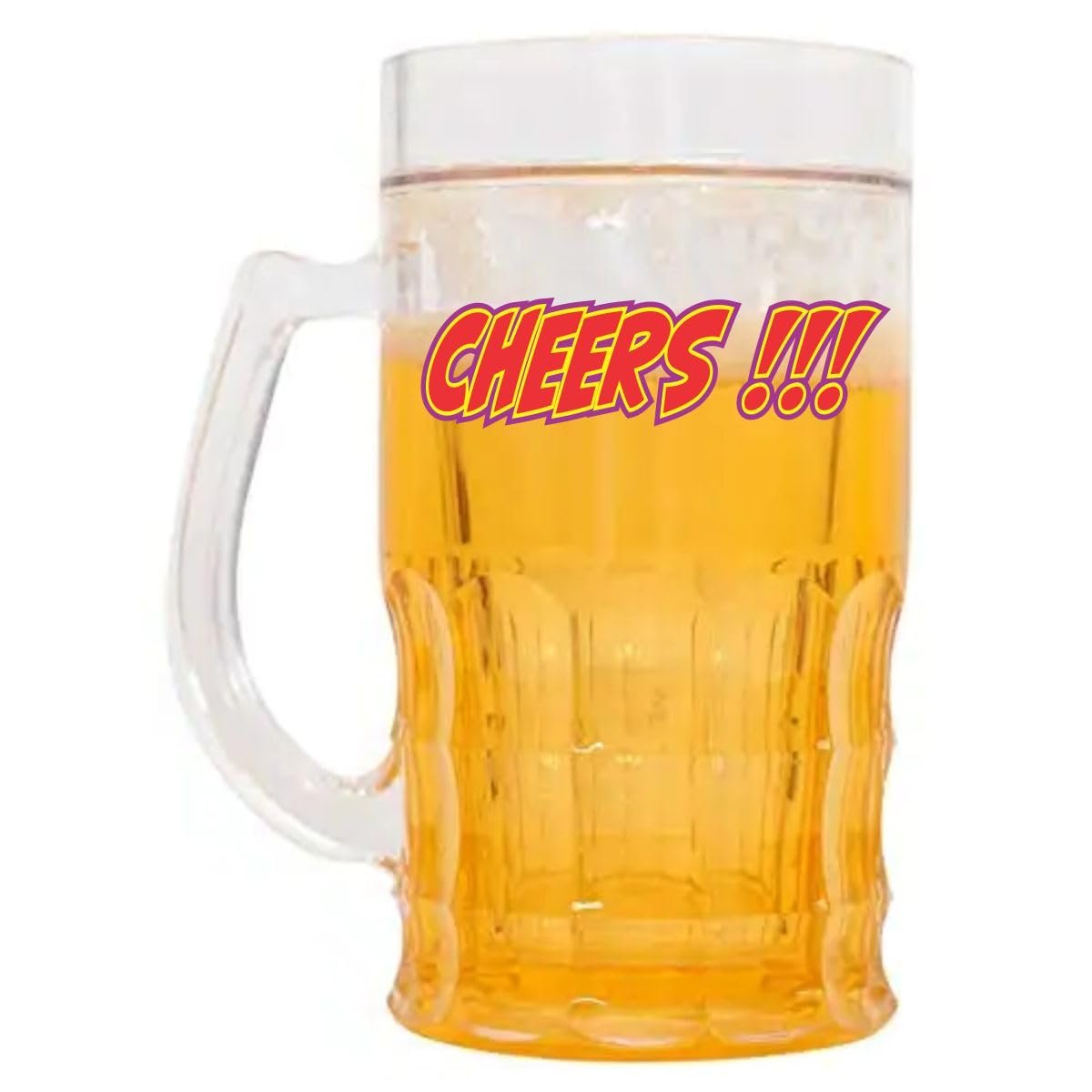 Chiller 350 ML Printed Beer Mug | Double Wall Freezing Gel Inside - Cheers! - Image 2