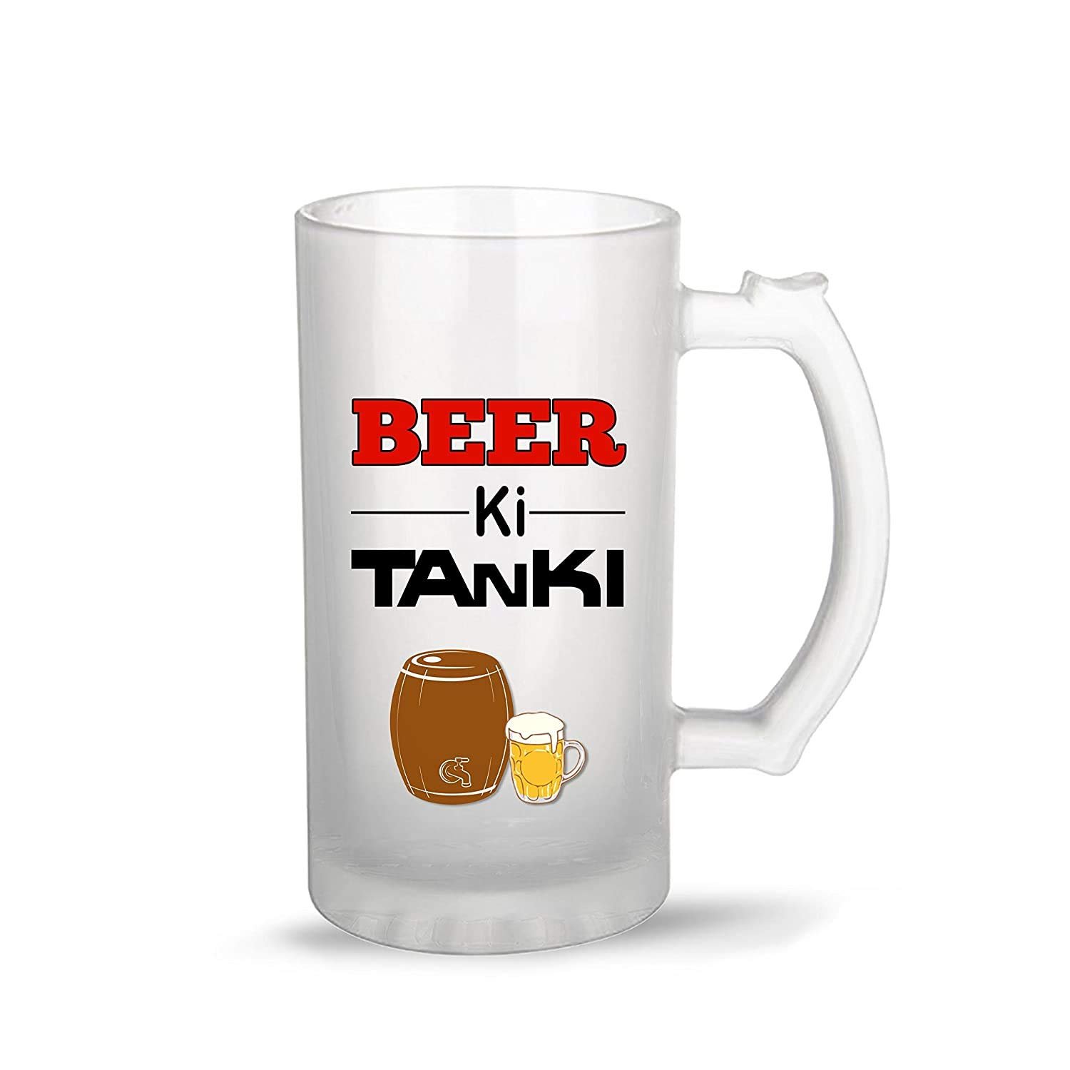 Transparent Beer Glass 450 ml with Printed Funny Quotes - Beer Ki Tanki - Image 2