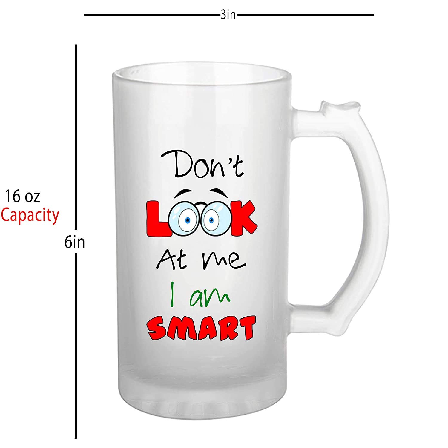 Transparent Beer Glass 450 ml | with Printed Funny Quotes - Don't Look at Me - Image 3