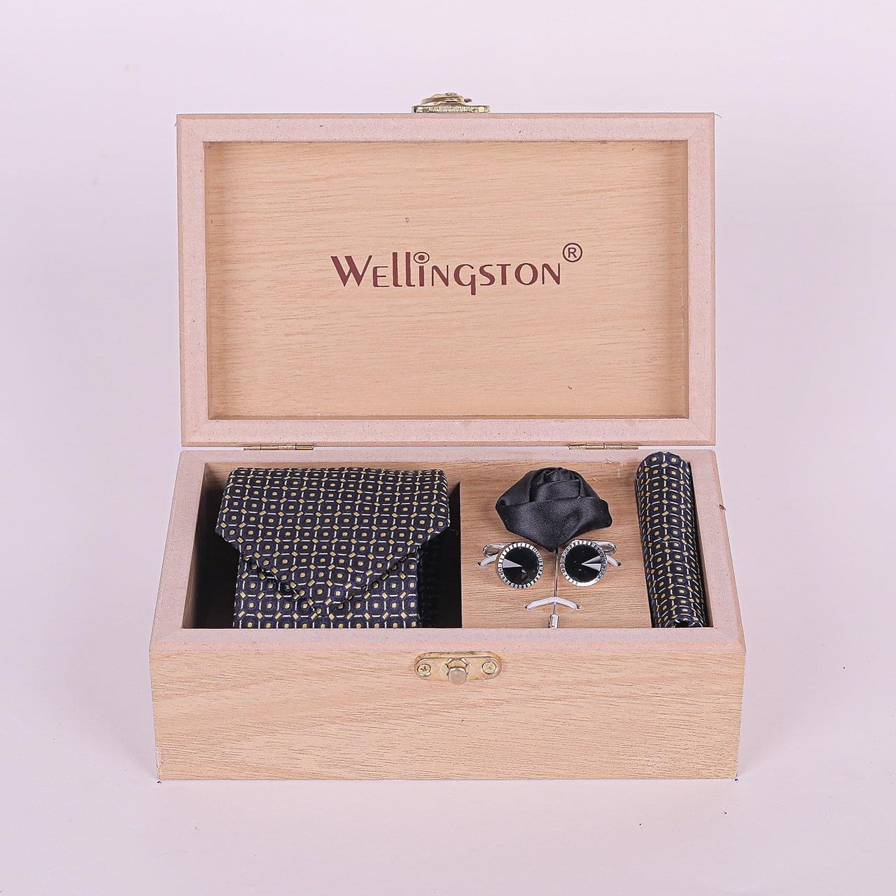 Wellingston Black Texture Tie For Men – Formal Ties Set For Men’s