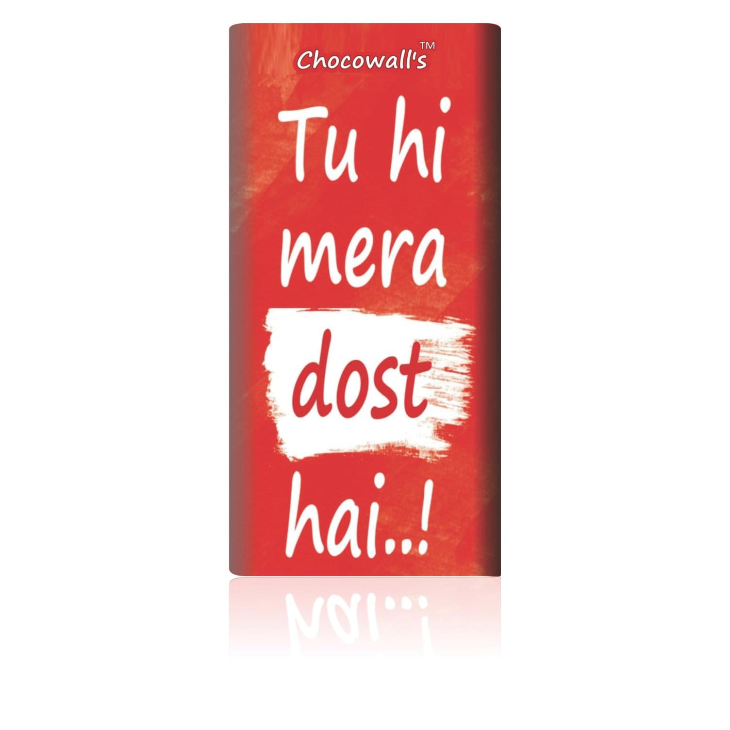 Chocowall's Chocolate Bar With Personalize Quote - Tu He Mera Dost Hai - Pack of 01