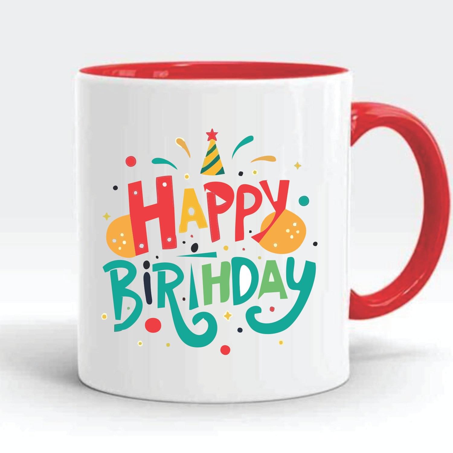 Wellingston Happy Birthday 6 Printed Ceramic Coffee Mug | Stylish & Durable Cup for Tea, Coffee, or Milk | Dishwasher & Microwave Safe Mug Ideal for Home, Office Use, Gifting or Everyday Use