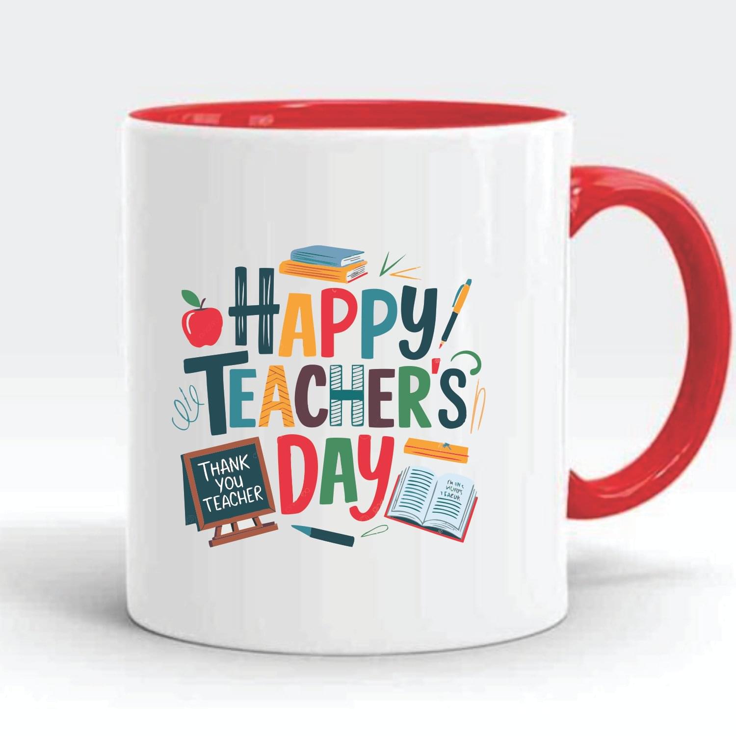 Wellingston Happy Teachers Day Printed Ceramic Coffee Mug | Stylish & Durable Cup for Tea, Coffee, or Milk | Dishwasher & Microwave Safe Mug Ideal for Home, Office Use, Gifting or Everyday Use