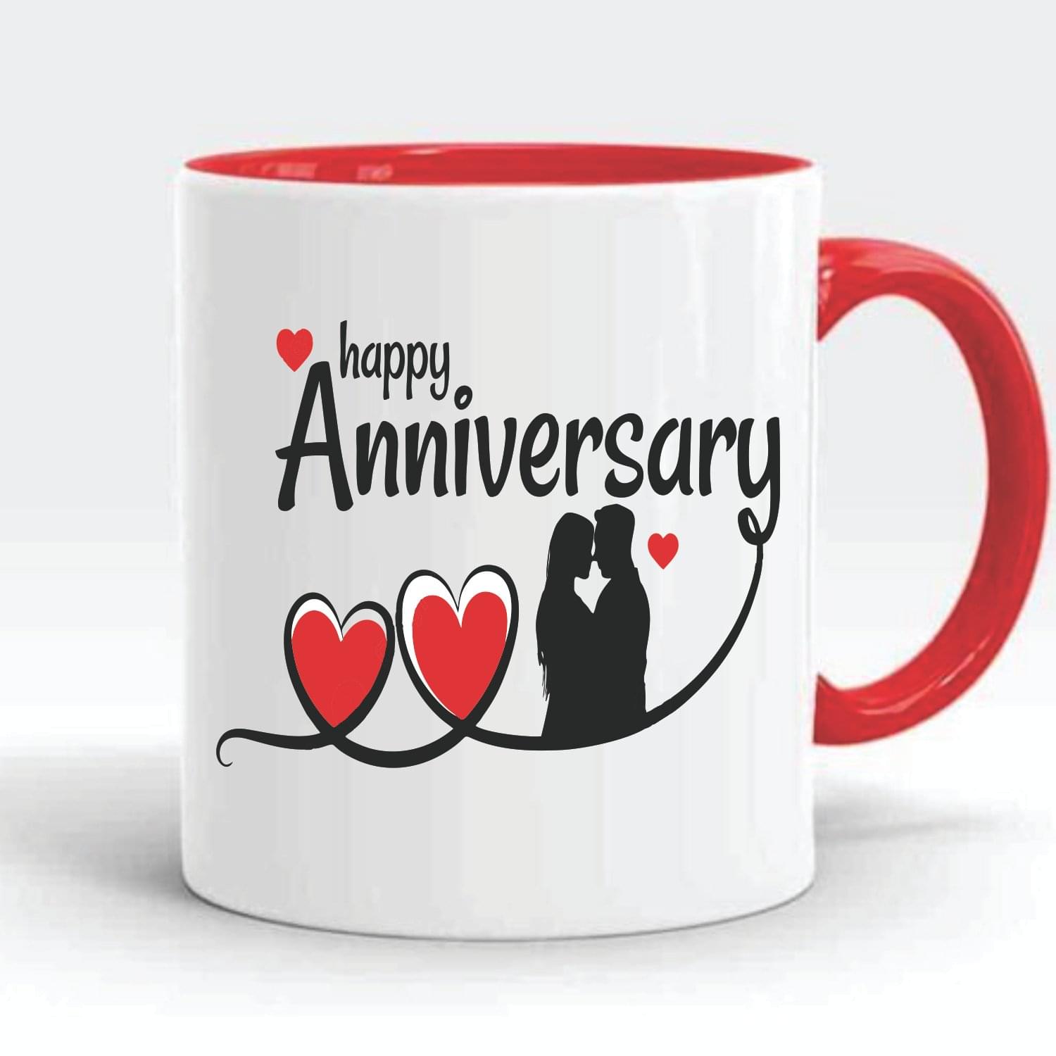 Wellingston Happy Anniversary 1 Printed Ceramic Coffee Mug | Stylish & Durable Cup for Tea, Coffee, or Milk | Dishwasher & Microwave Safe Mug Ideal for Home, Office Use, Gifting or Everyday Use