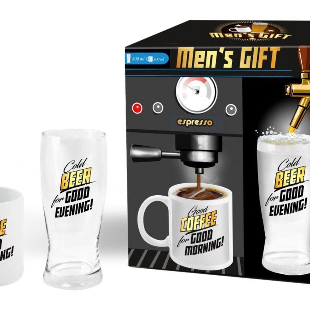Wellingston Men’s gift set - 1 Beer Glass, 2 Coffee Mug -  Men’s gift set