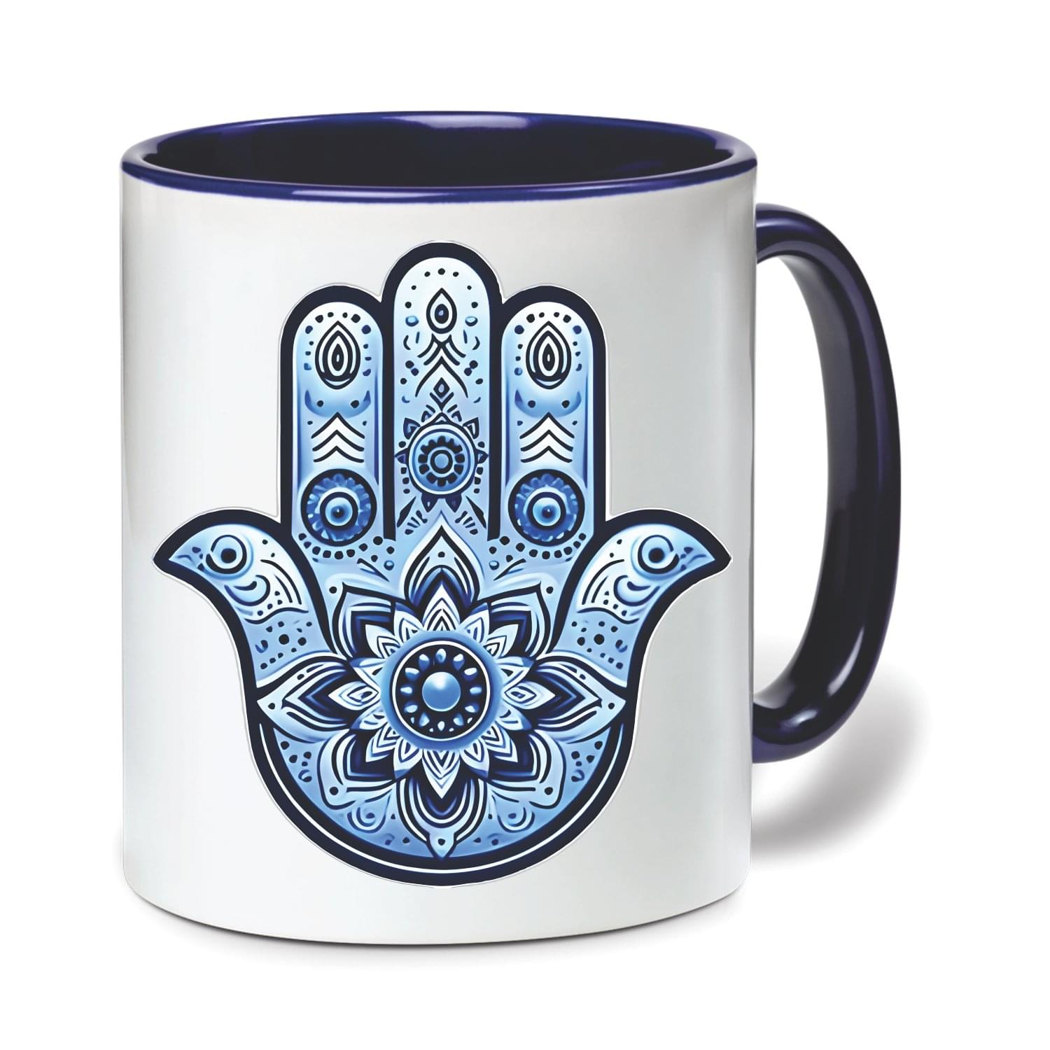 Wellingston Stylish Evil Eye Printed Ceramic Coffee Mug for Home and Office Use | Microwave and Dishwasher Safe, Sturdy Ceramic Build Mugs | Ideal for Gifting